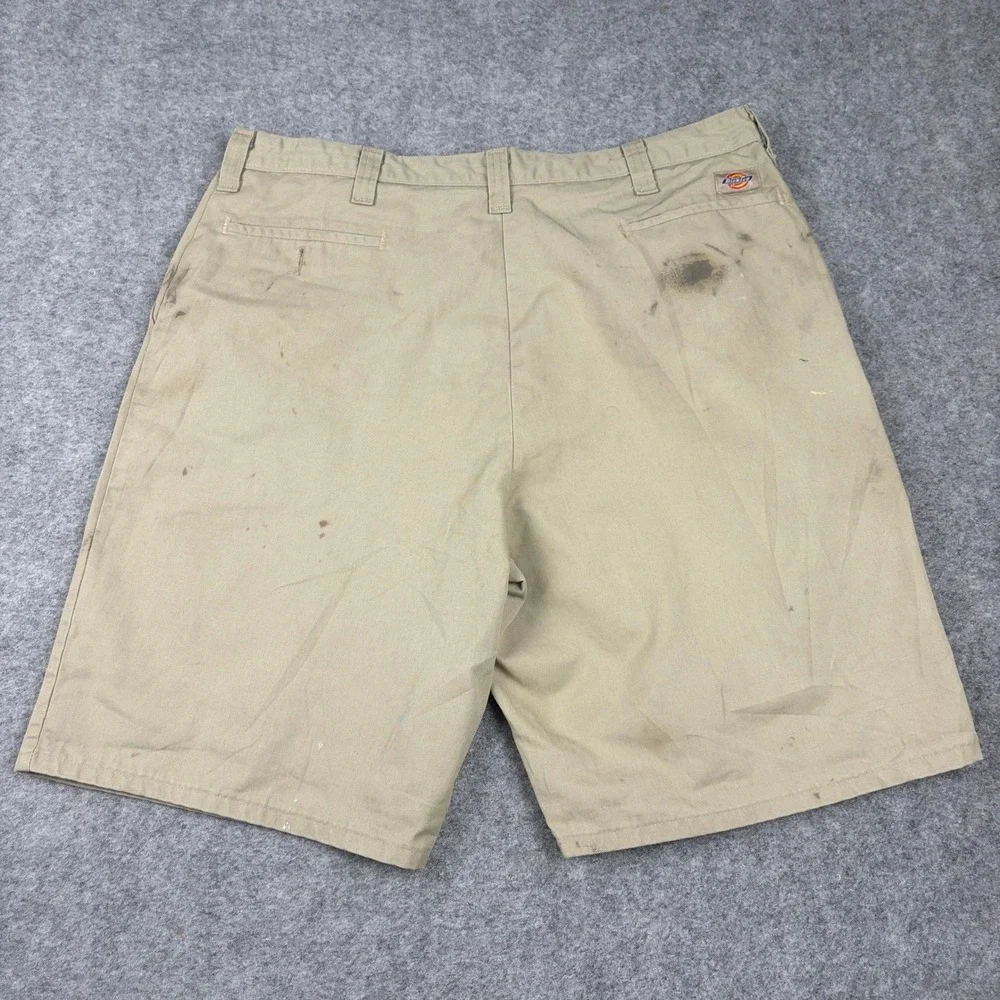 Dickies Chino Shorts Mens 40 Khaki Tan Distressed Workwear‎ Utility Outdoors 00s